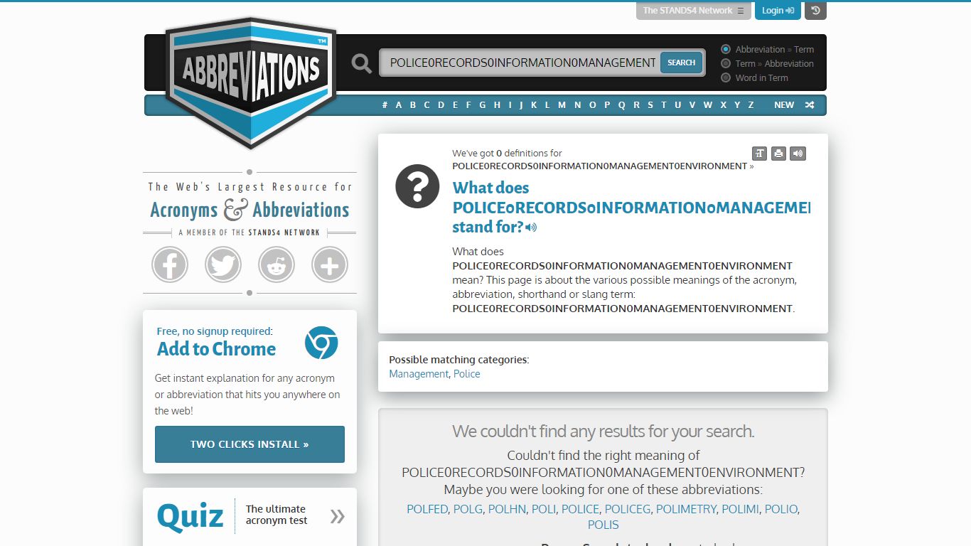 What is the abbreviation for police records information management ...